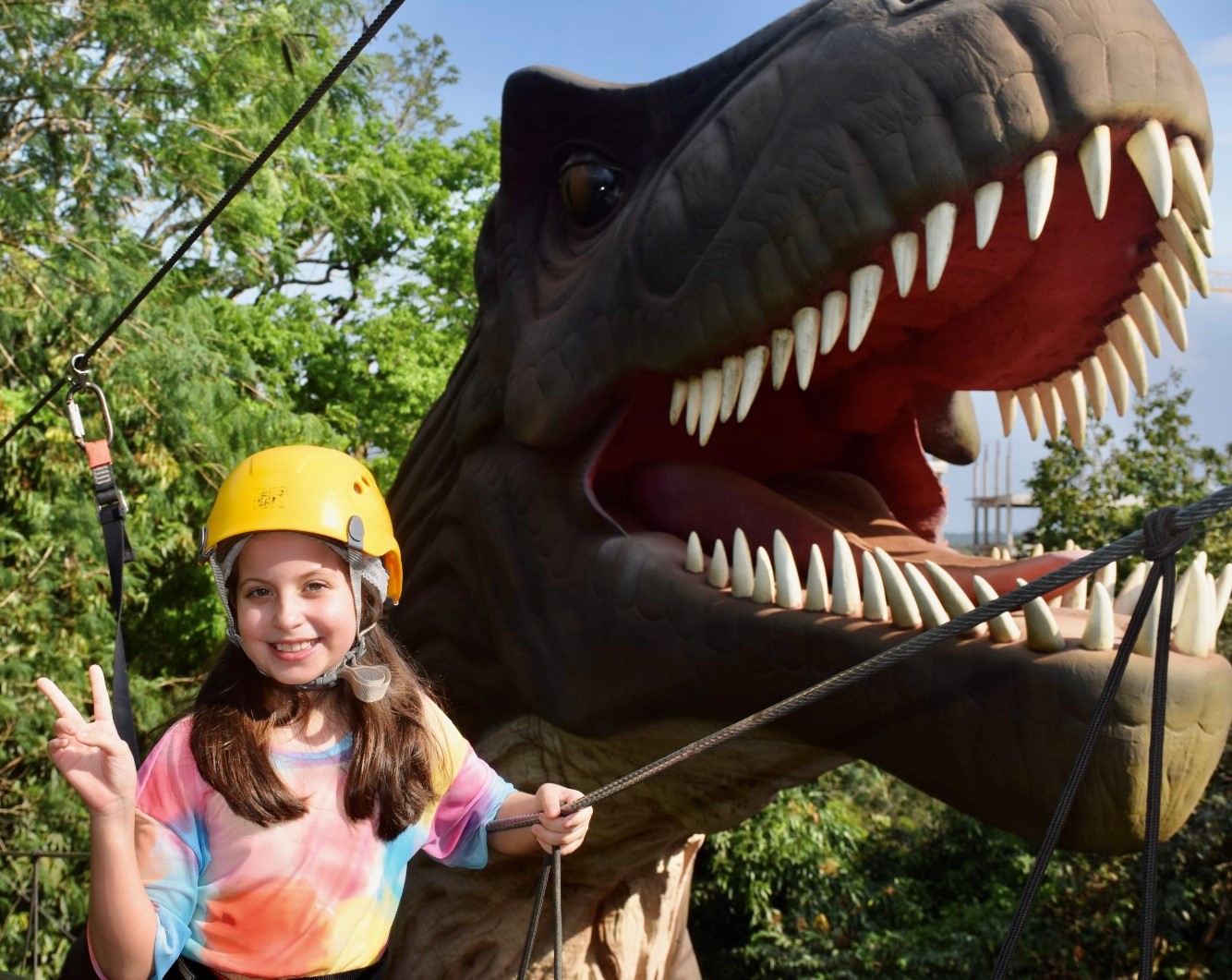 Criança no Dino adventure do Vale dos DInossauros